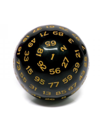 Dé 100 faces  Noir et Jaune