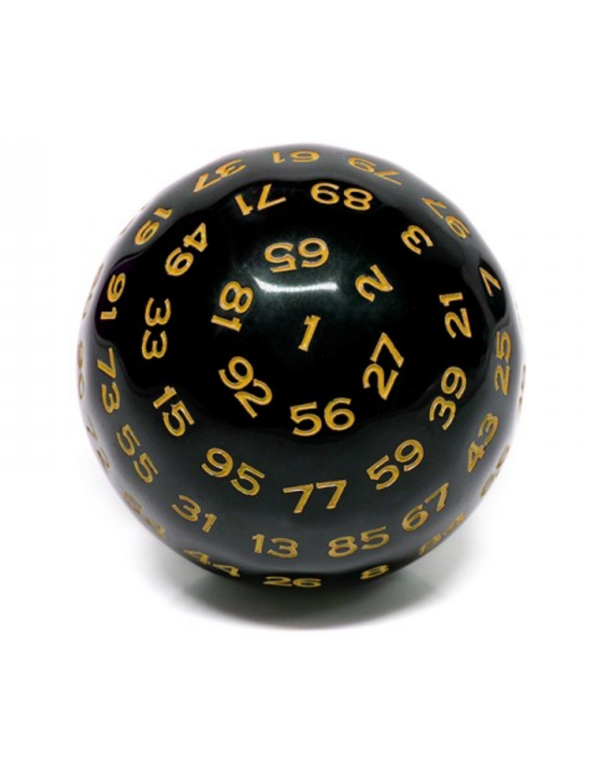 Dé 100 faces  Noir et Jaune