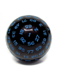 Dé 100 faces  Noir et Bleu