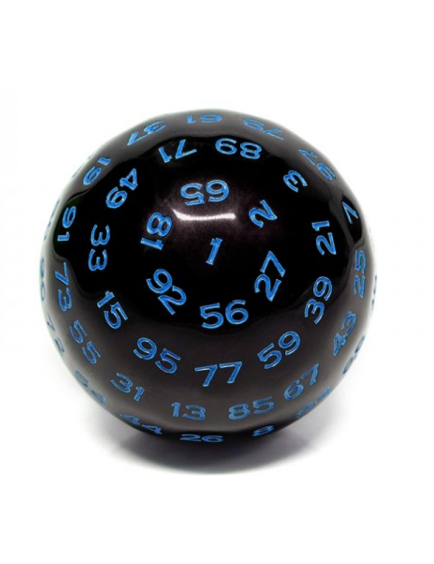 Dé 100 faces  Noir et Bleu
