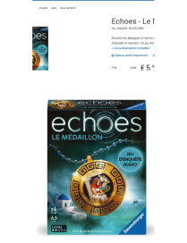 Echoes Le medaillon Fr Iello Ravensburger