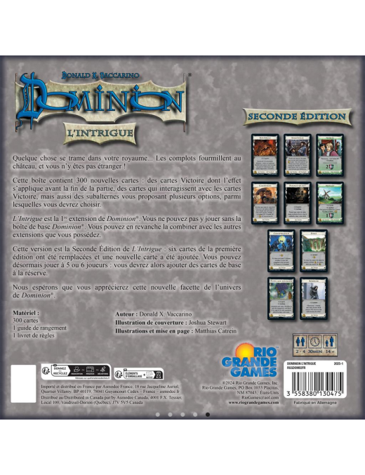 Dominion Seconde Edition Extension L'intrigue FR Rio Grande Games