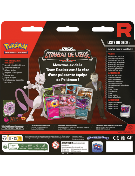 Pokemon Deck Combat de Ligue Mewtwo Ex de la team rocket FR