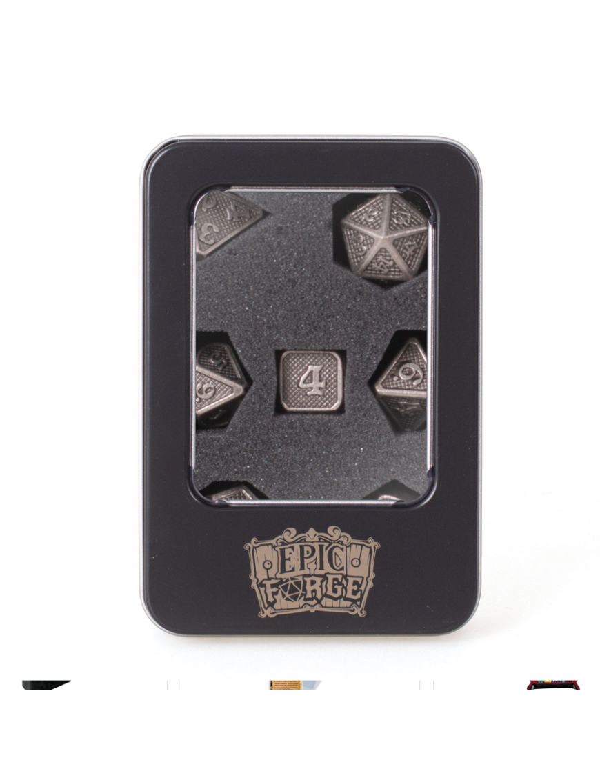 Set de 7 dés Métal Solid Silver 14mm