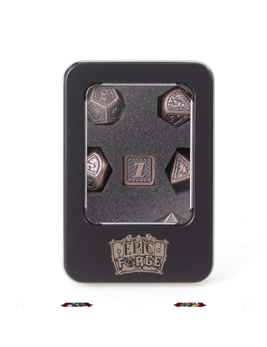 Set de 7 dés Métal Dragon Scale Copper 16mm