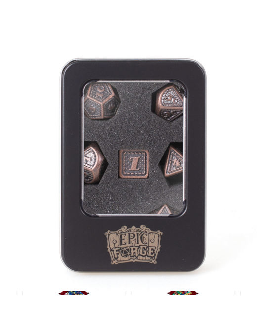 Set de 7 dés Métal Dragon Scale Copper 16mm