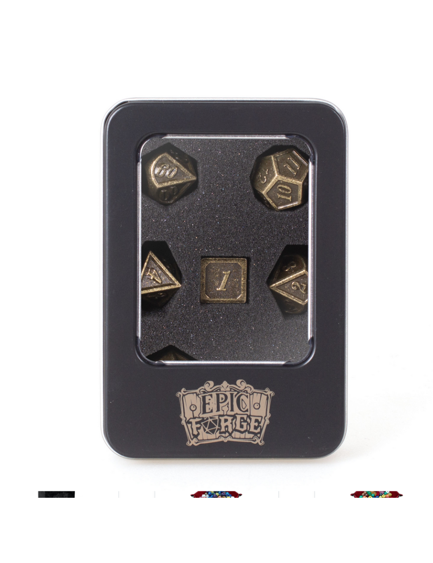 Set de 7 dés Métal Devil Eye Gold 16mm