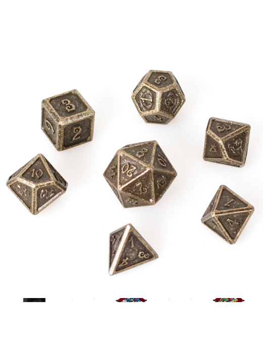 Set de 7 dés Métal Devil Eye Gold 16mm