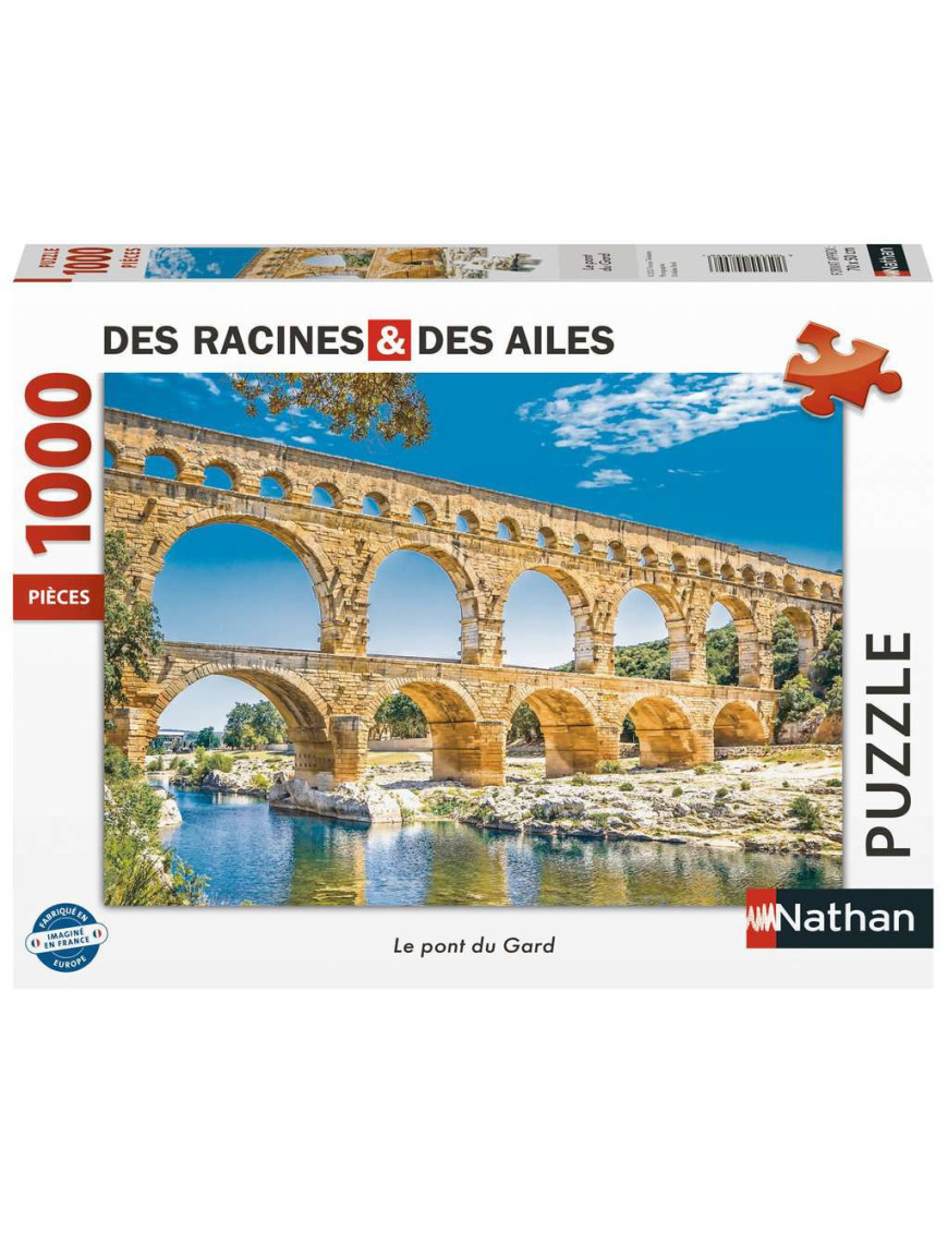 Puzzle 1000 p Le pont du Gard / Des racines et des ail FR Nathan