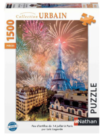 Puzzle 1500 p Feu d'artifice du 14 juillet à Paris FR Nathan