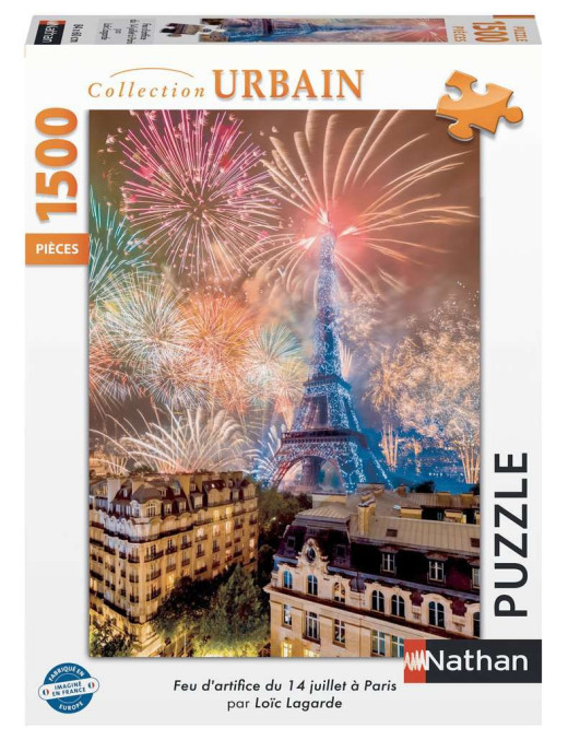 Puzzle 1500 p Feu d'artifice du 14 juillet à Paris FR Nathan