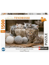 Puzzle 1500 p Boules de poils et pelotes de laine FR Nathan