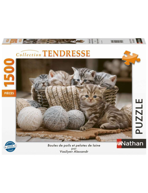 Puzzle 1500 p Boules de poils et pelotes de laine FR Nathan