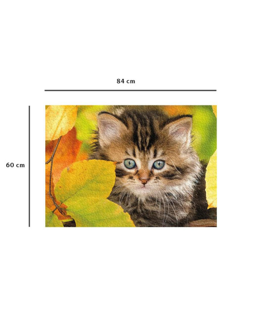 Puzzle 1500 p Chaton en automne FR Nathan