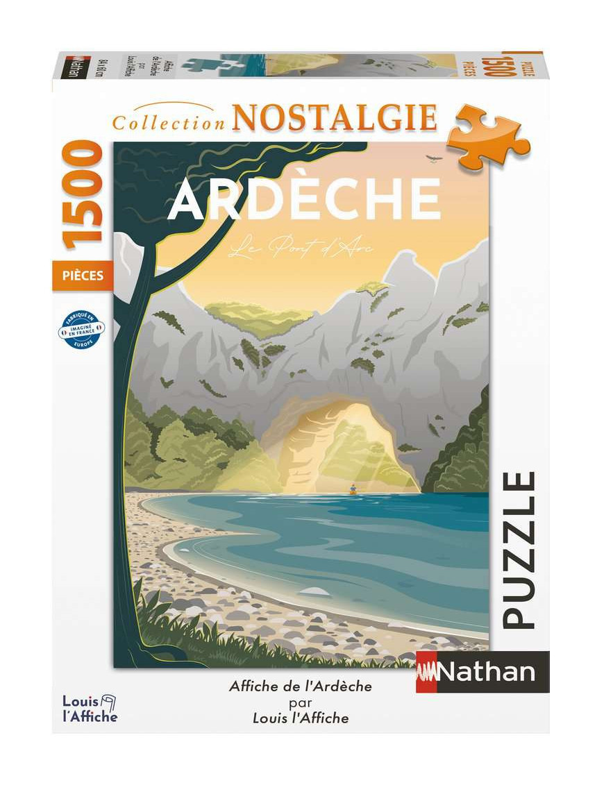 Puzzle 1500 p Affiche de l'Ardèche FR Nathan
