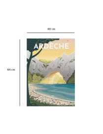 Puzzle 1500 p Affiche de l'Ardèche FR Nathan