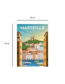 Puzzle 1000 p Affiche de Marseille FR Nathan