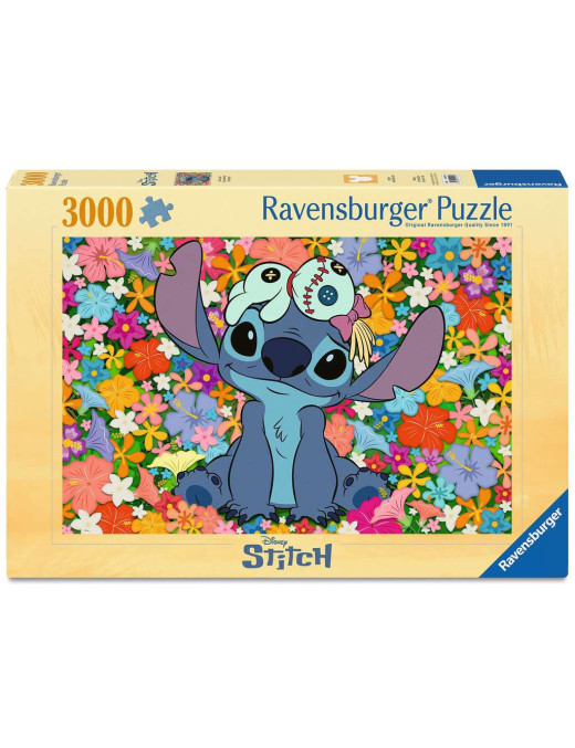 Puzzle 3000 p Stitch en fleurs FR Ravensburger
