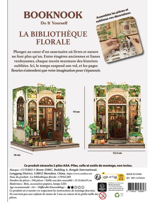 Maquette Booknook La Bibliothèque Florale FR CuteBee