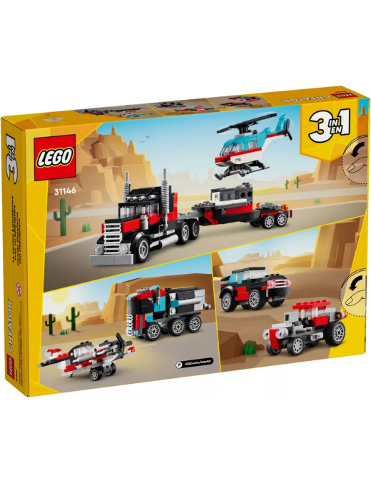 LEGO Creator 3en1 Le Camion Remorque avec Hélicoptère 31146