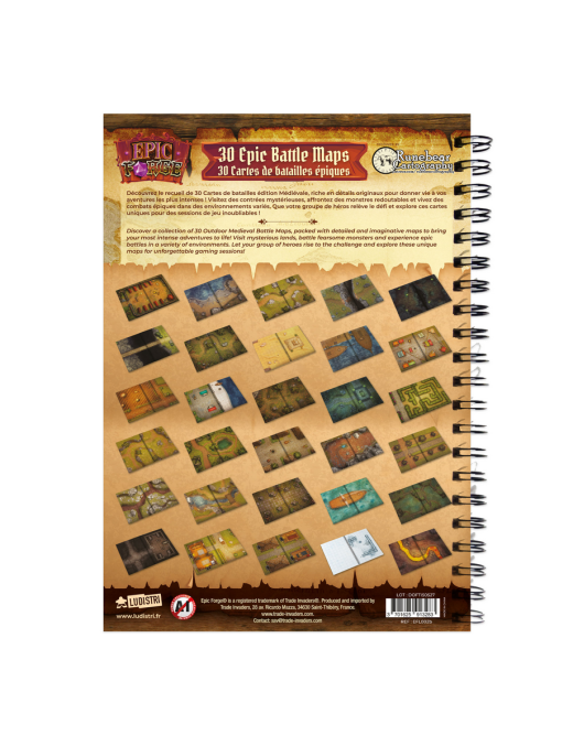 Livre plateau de jeu Edition Heroic Fantasy extérieur (297x2108 mm) format A4 - Couverture rigide FR Ludistri