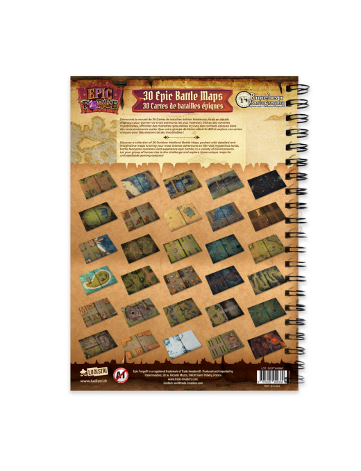 Livre plateau de jeu Edition Heroic Fantasy extérieur (305x420 mm) format A3 - Couverture rigide FR Ludistri