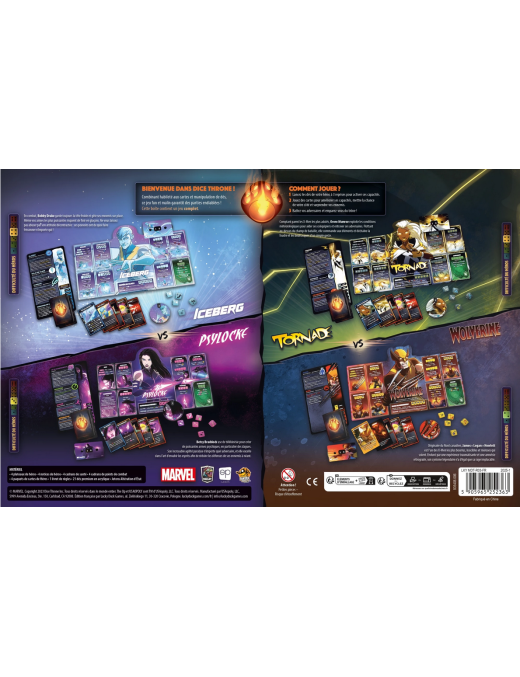 Dice Throne X-Men Iceberg, Psylocke, Tornade, Wolverine Fr Lucky duck games