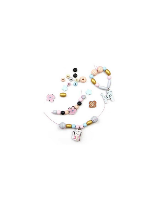 Coffret de perles en bois chat Sycomore