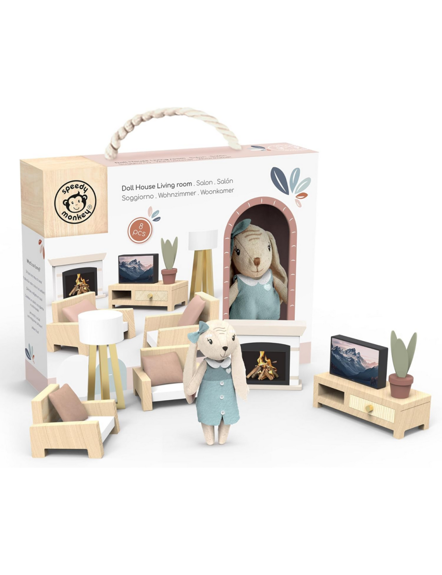 Salon de la maison de poupée +1 lapin Speedy Monkey