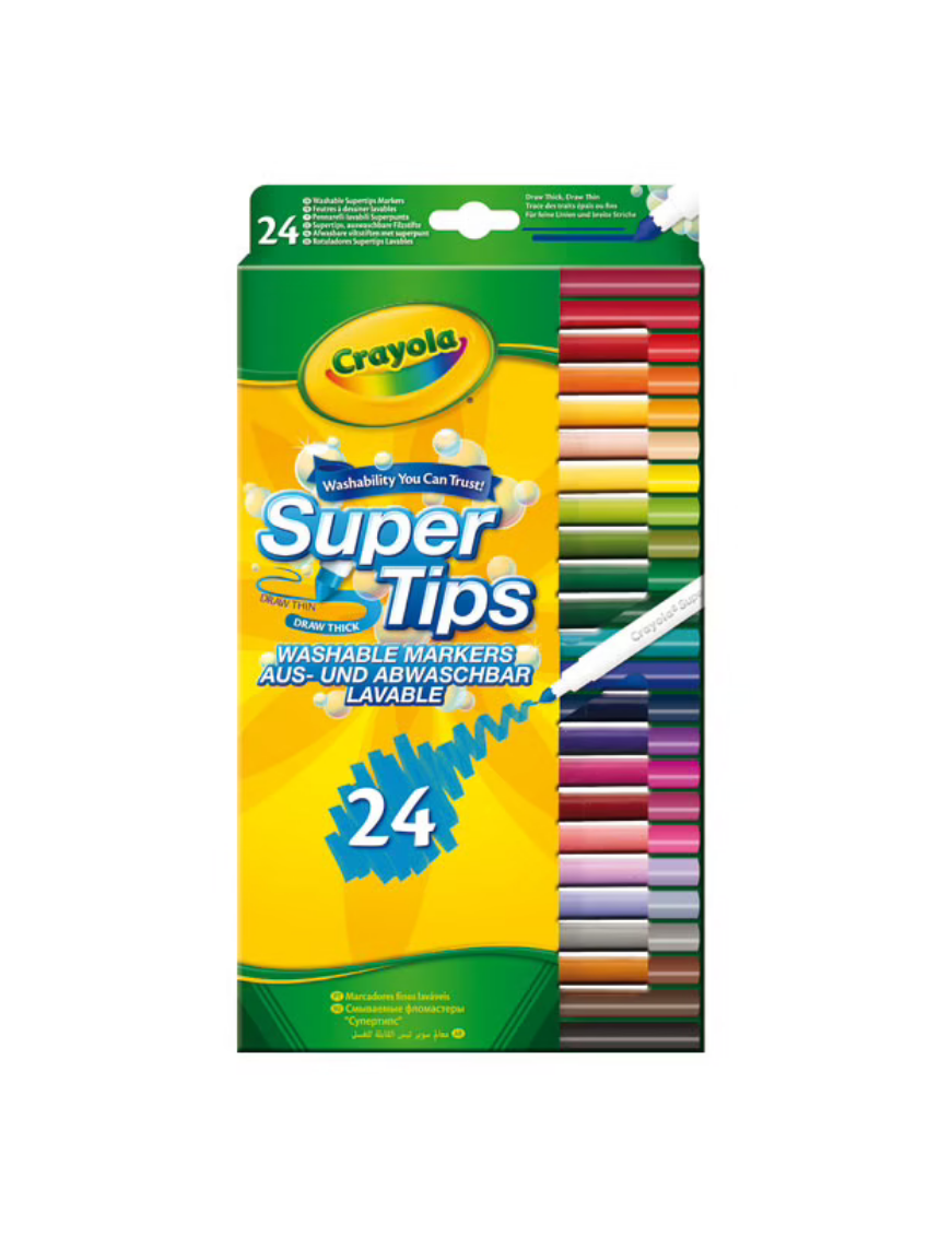 Boite de 24 feutres Supertips lavables Crayola