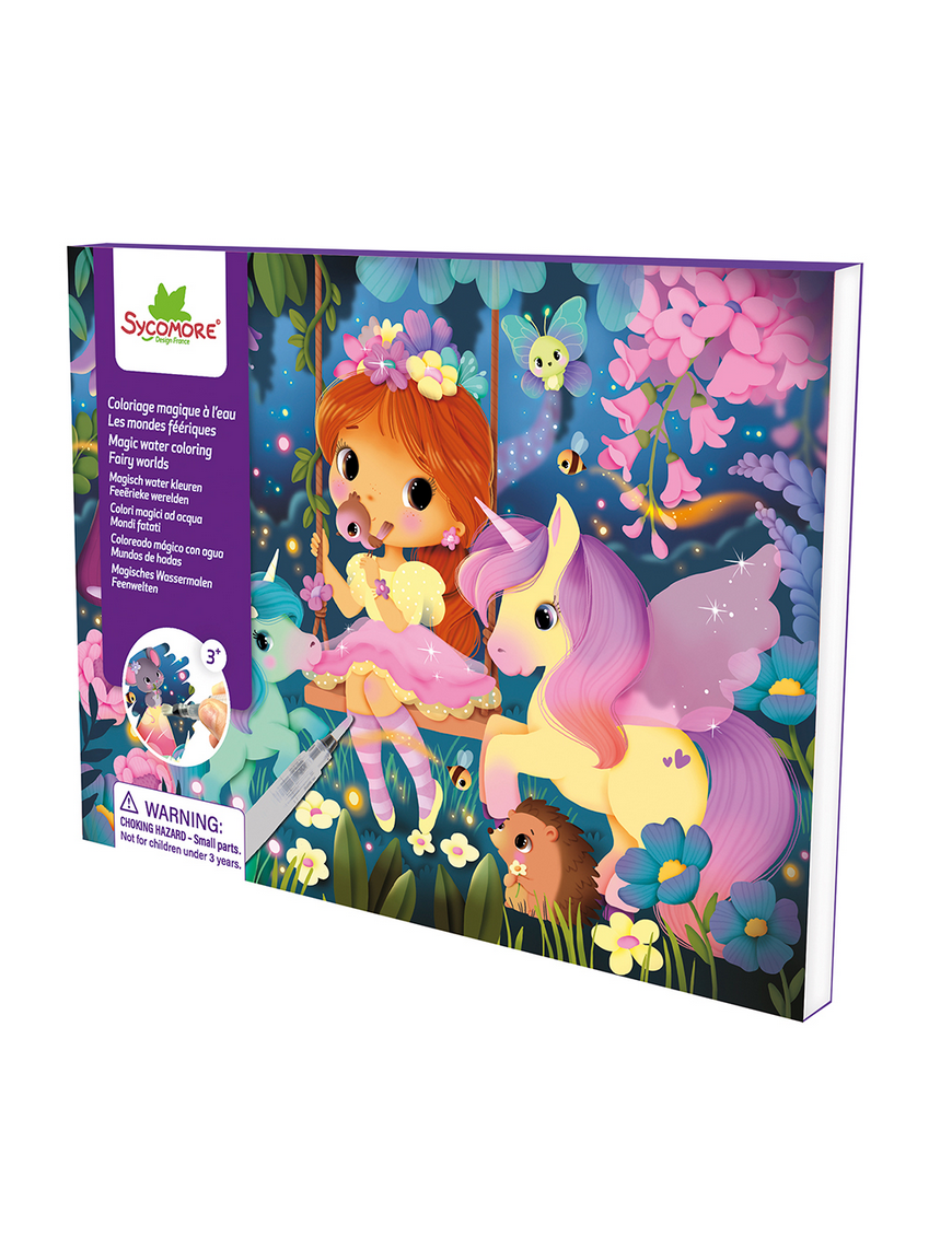 Pockets Coloriage magique à l'eau Les mondes féériques Sycomore