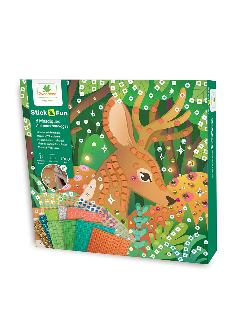 Stick & Fun Mosaiques Animaux Sauvages Sycomore