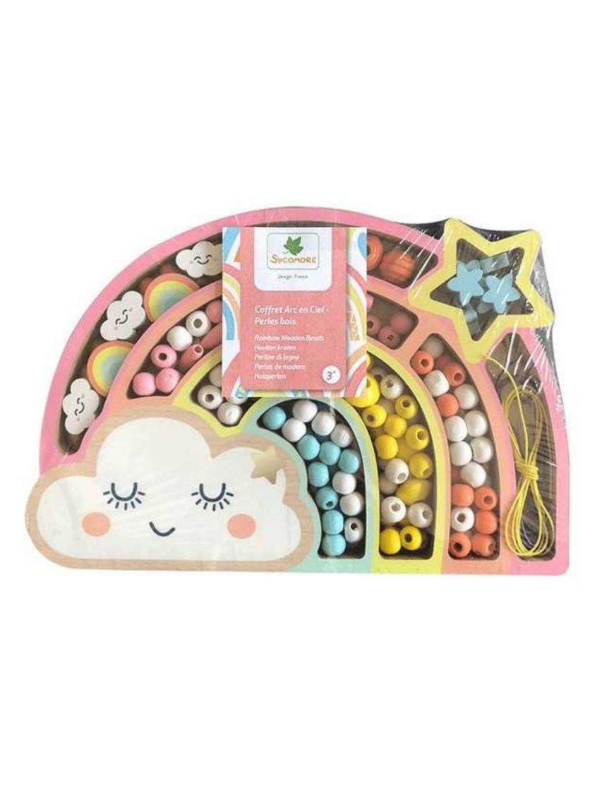 Coffret de perles en bois Arc-en-Ciel Sycomore