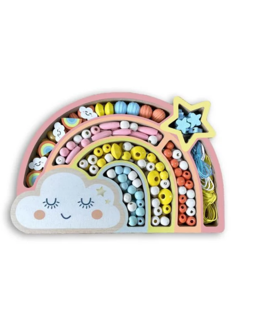 Coffret de perles en bois Arc-en-Ciel Sycomore
