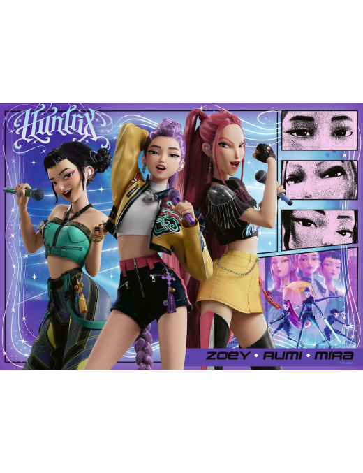 Puzzle 100p XXL Fans heureux, Honmoon heureux KPop Demon FR Ravensburger