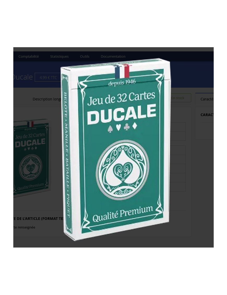 Jeux de Cartes BELOTE x32 FR Ducale