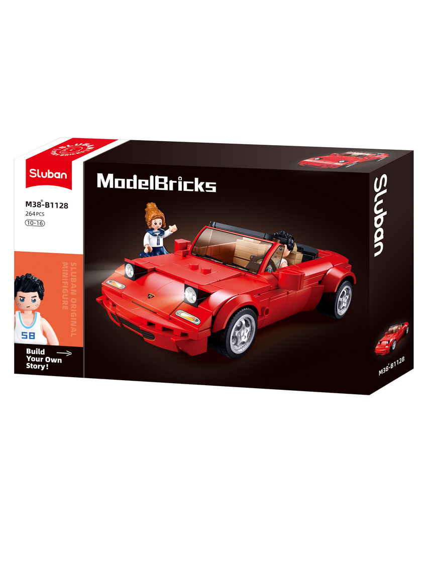 Model Bricks - Voiture rouge à feux escamotables SLUBAN M38-B1128
