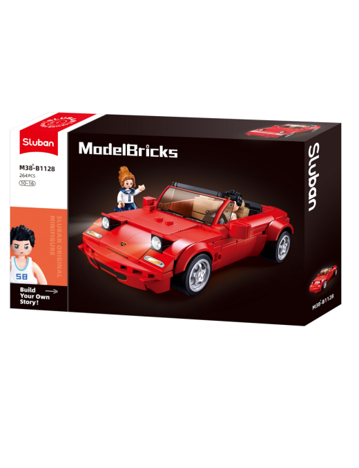 Model Bricks - Voiture rouge à feux escamotables SLUBAN M38-B1128