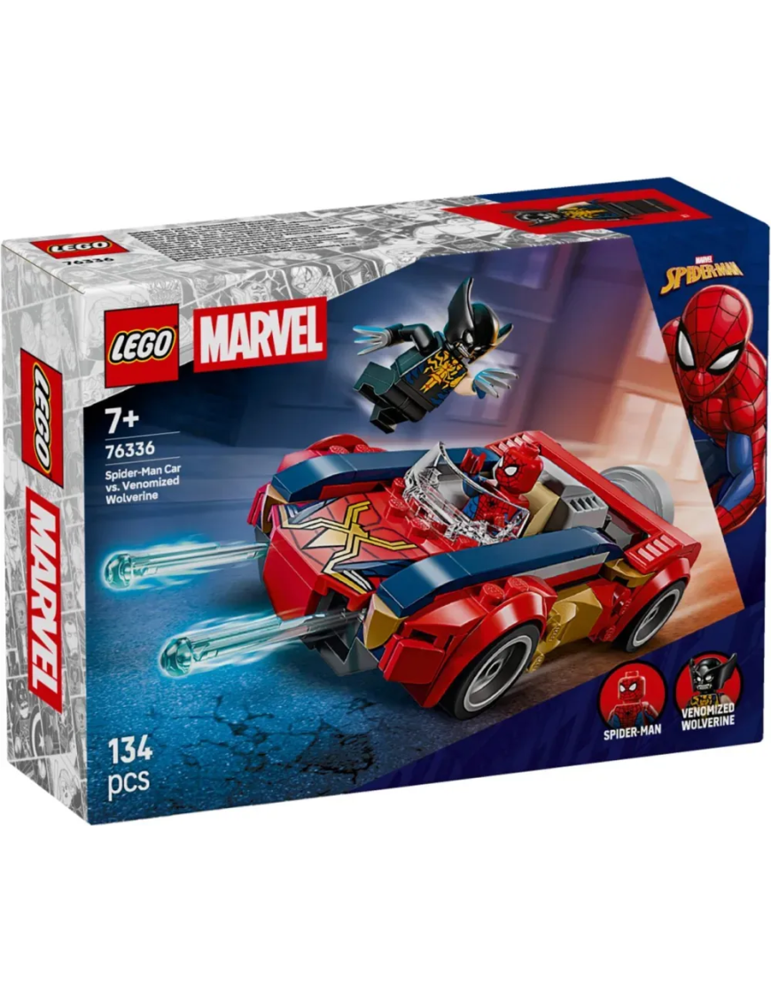 LEGO Marvel - Spider-Man dans la voiture vs Wolverine Venomisé 76336