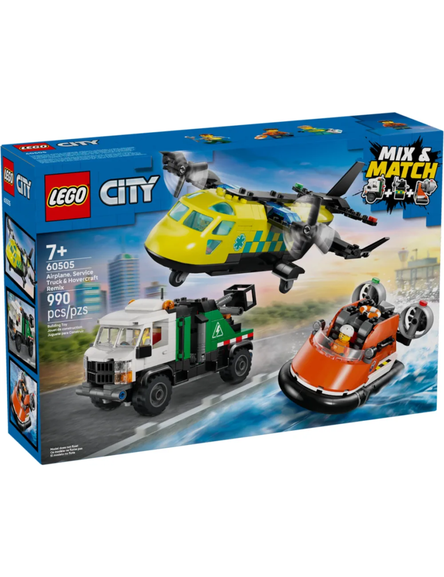 LEGO City - Avion, camion dassistance et aéroglisseur modulable 60505