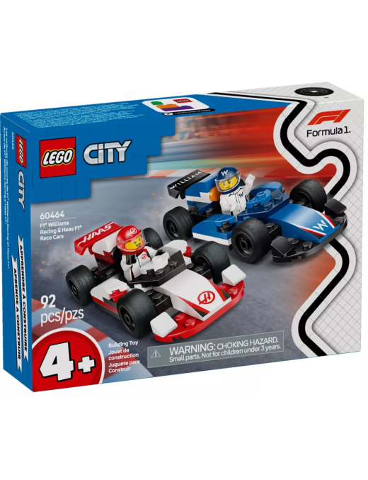 LEGO City Voitures de course de F1 Williams Racing et Haas F1 60464