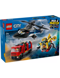 LEGO City Hélicoptère, camion de pompiers et sous-marin modulable 60462