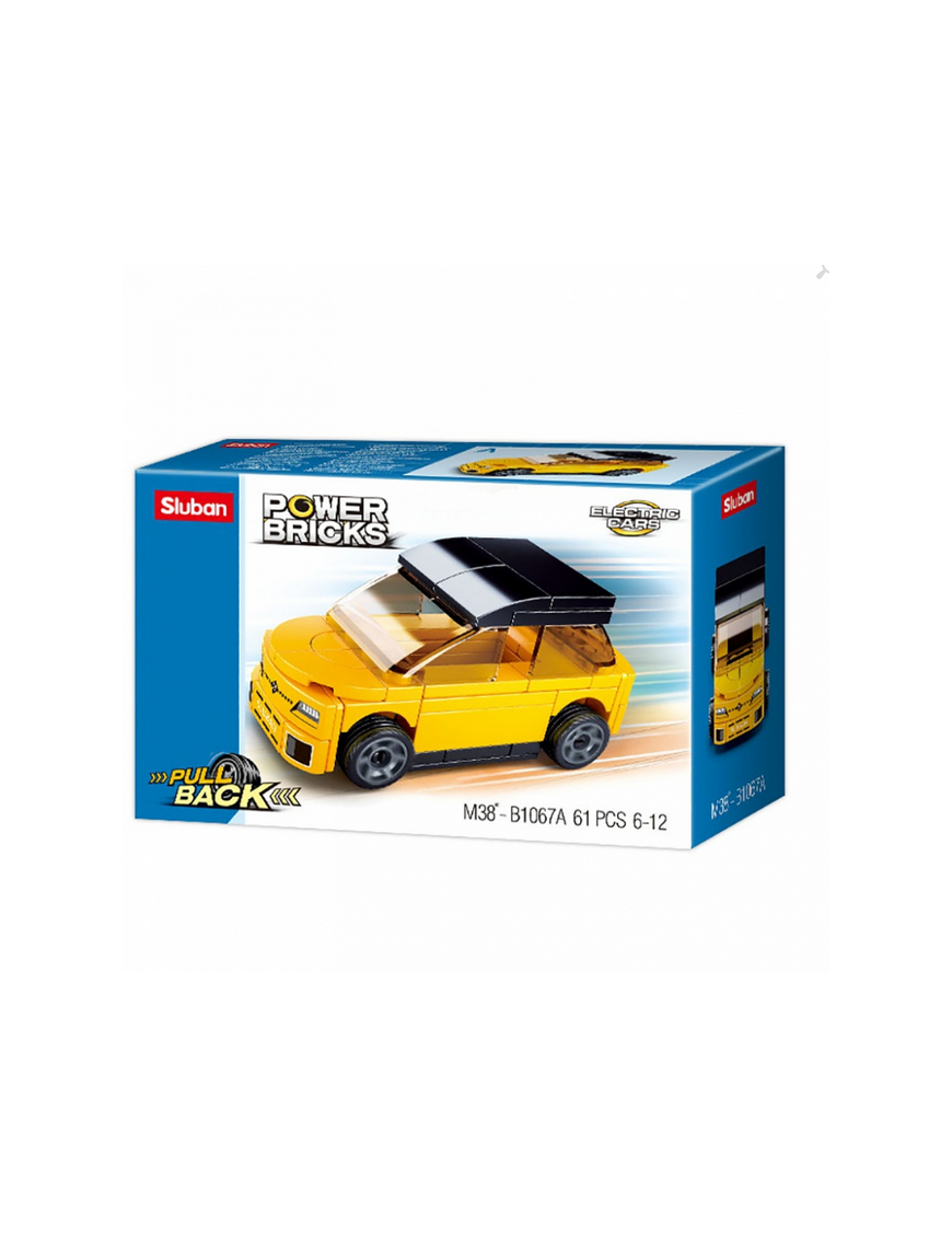 Power Bricks - Véhicule rétro friction Jaune A SLUBAN M38-B1067A