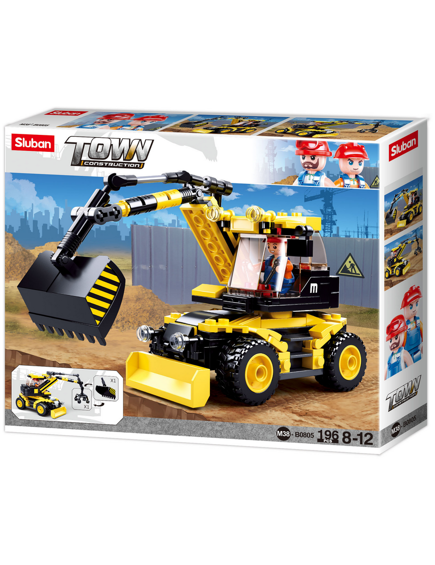 Town Construction - Excavatrice sur roues SLUBAN M38-B0805