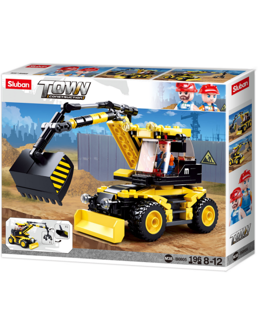 Town Construction - Excavatrice sur roues SLUBAN M38-B0805