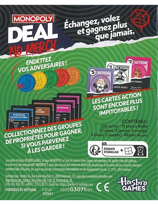 Monopoly Deal No Mercy FR Hasbro